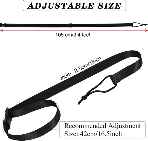 Miniatura 2 de Snowboard Leash - 41 Inch Adjustable Snowboard Leash Bindings Straps for Men & Women (2 Pcs, Black)
