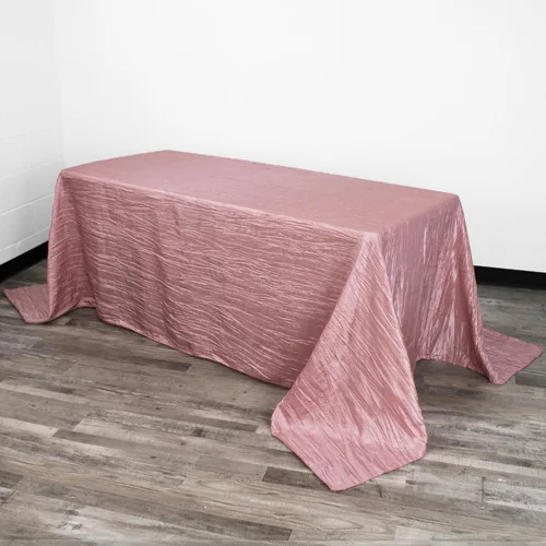 Miniatura 20 de YOUR CHAIR COVERS - Mantel Rectangular de Tafetán Arrugado de 90 x 132 Pulgadas - Azul Polvoriento, Manteles Rectangulares para Mesas Rectangulares