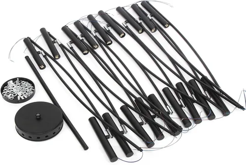 Miniatura 7 de AngelcityCC Lámpara de araña moderna de metal negro, lámpara colgante de metal retro, lámpara de techo nórdica para comedor, cocina, sala de estar