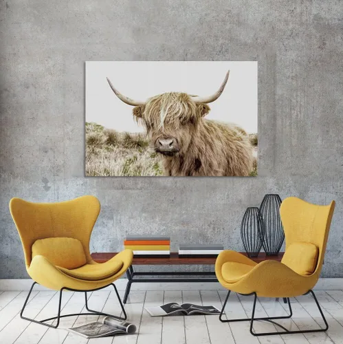 Miniatura 3 de Póster moderno de pared de vaca de las tierras altas, póster impreso en lienzo alpino desierto, decoración de pared de animales para sala de estar