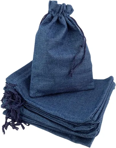 Miniatura 28 de Palmhomee Paquete de 20 bolsas de regalo de arpillera con cordón, bolsas de joyería de lino, bolsas de yute de boda para joyas y bolsas