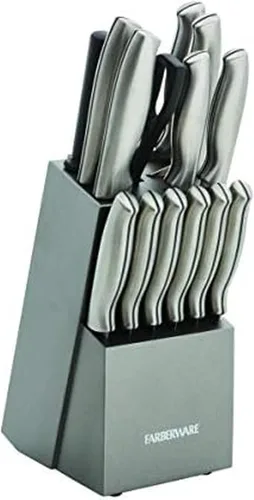 Miniatura 10 de Farberware - Juego de 15 cuchillos de cocina con cuchillas de acero inoxidable de alto carbono, mangos negros, cuchillos para bistec, bloque