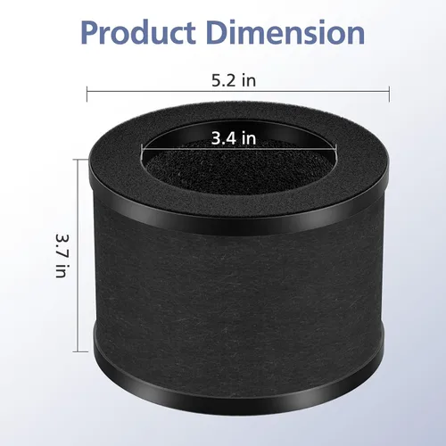 Miniatura 5 de Paquete de 2 filtros de repuesto HEPA TZ-K1 compatibles con FreAire KN6391, compatible con ToLife TZ-K1, compatible con MK-01 MK-06, MJ012H, Negro