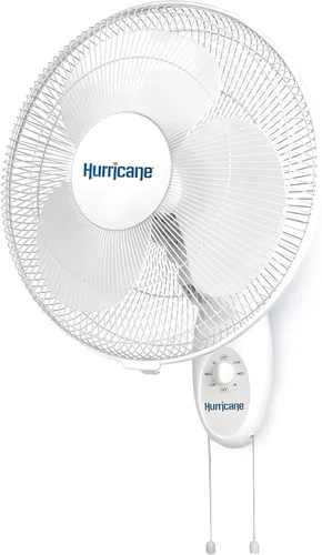 Miniatura 9 de Hurricane Ventilador de pared oscilante clásico de 16 pulgadas con 3 ajustes de velocidad, color blanco