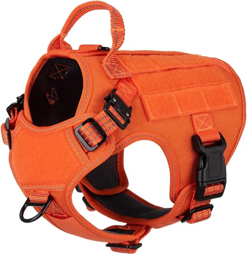 Miniatura 20 de ICEFANG - Arnés táctico para perro, talla M, 2 hebillas de metal, chaleco para transportar carga, ligero y modular (MOLLE) con mango, para perros