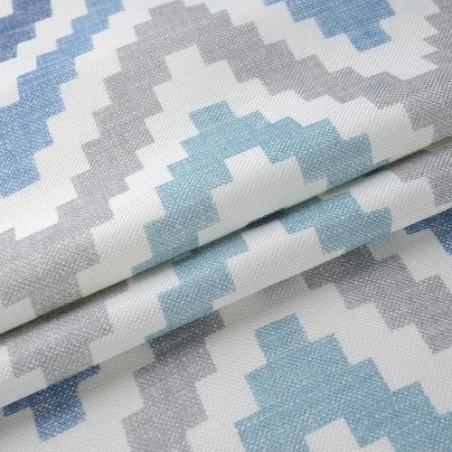 Miniatura 4 de Melodieux - Cortinas con ojales para ventana estilo Chevron para sala de estar, 52 x 96 pulgadas, color azul (1 panel)