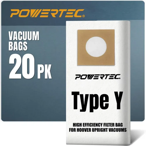 Miniatura 8 de POWERTEC Bolsas de vacío tipo Y, paquete de 10 para aspiradoras verticales Hoover Style Y, Z, YZ WindTunnel, bolsas de polvo de repuesto
