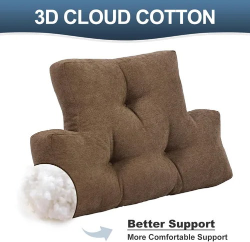 Miniatura 5 de Almohada de espalda para reclinable, almohada de apoyo lumbar suave y esponjosa, cojín de apoyo para la espalda, cojín lumbar grueso para sillas