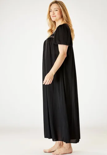 Miniatura 4 de Only Necessities Pijama largo y sedoso con encaje para mujer, talla grande