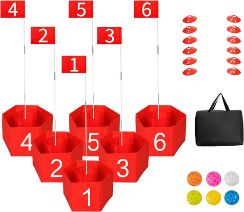 Miniatura 8 de SJEhome Juego de golf de 6 hoyos para adultos al aire libre e interior, regalos de práctica para patio, césped, parque, patio, playa