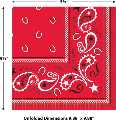 Miniatura 2 de Cowboy Bandana Beverage Servilletas: Paquete de 16
