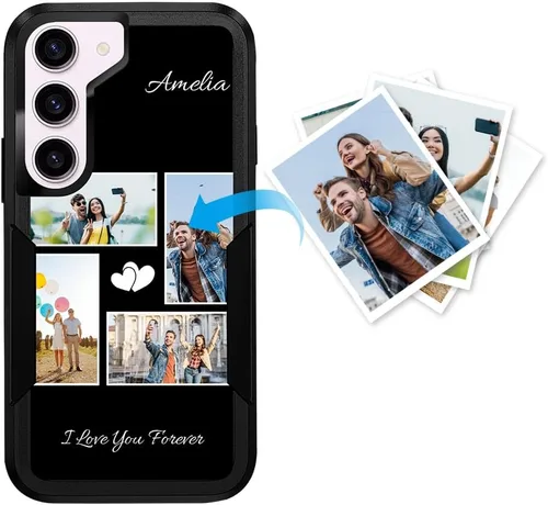 Miniatura 22 de Funda protectora personalizada para Samsung Galaxy S22 Ultra 5G (versión 2022), funda protectora de doble capa resistente con múltiples fotos, a