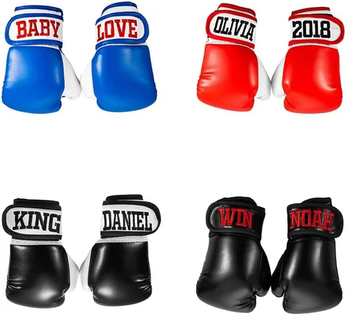 Guantes de boxeo bordados personalizados para niños, con nombre para jóvenes, guantes de entrenamiento de boxeo para niños y niñas