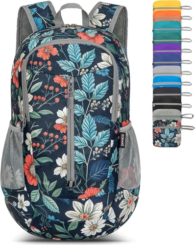 Miniatura 22 de ZOMAKE Mochila plegable ultraligera de 25 litros, mochila de senderismo plegable resistente al agua, pequeña mochila plegable para viajes