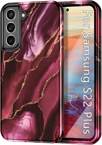 Miniatura 17 de Btscase Funda para Samsung Galaxy S22 Plus 5G, Patrón de Mármol 3 en 1 Resistente Uso Rudo a Prueba de Golpes Cuerpo Completo Rugosa PC Dura +