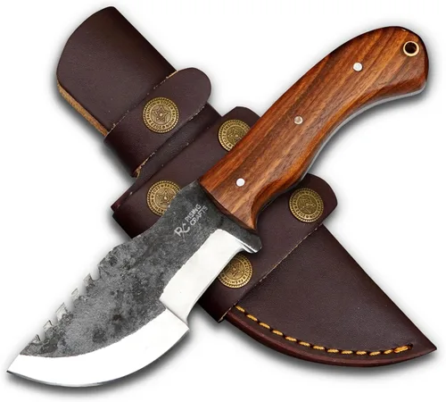 Cuchillo de seguimiento de 8.5 pulgadas, hoja fija, supervivencia, caza, espiga completa, cuchillo táctico, hecho a mano, acero de alto carbono para
