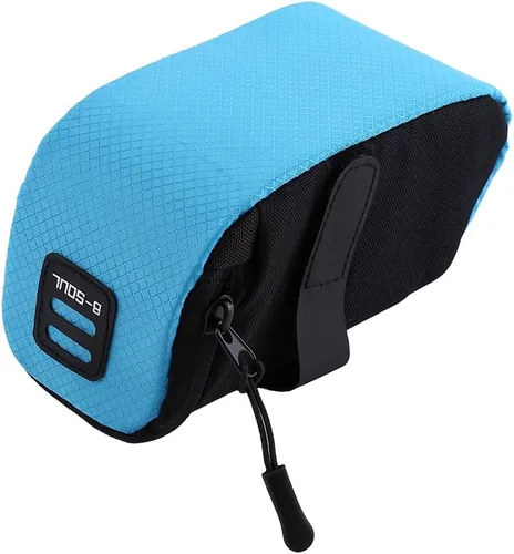Miniatura 9 de Zopsc Bolsa para sillín de bicicleta, bolsa de almacenamiento debajo del asiento con apertura con cremallera, poliéster súper ligero, para la Negro
