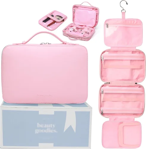 Miniatura 7 de BEAUTYGOODIES Neceser colgante impermeable aprobado por la TSA para mujer, de viaje/artículos de tocador, color negro, Negro -, L, Bolsas