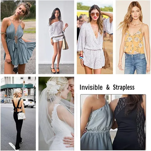 Miniatura 5 de KISWON Push Up Sticky Adhesive Bra Pasties Nipple Covers Invisible Backless Strapless Bra for Women