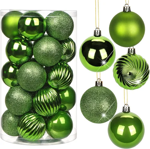 Miniatura 48 de Adornos de bolas de Navidad negras de 2.36 pulgadas, 25 piezas inastillables, set de adornos de Navidad, bolas de Halloween, adorno negro para árbol