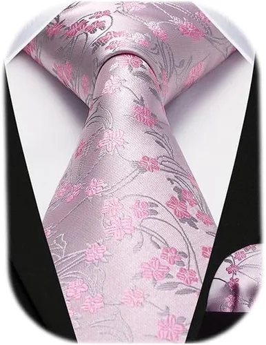 Miniatura 21 de Corbatas florales tejidas clásicas para hombre, corbata cuadrada de bolsillo, corbatas formales para hombres, boda con pañuelo