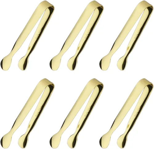 Miniatura 12 de Sunenlyst - Juego de 6 pinzas de hielo de acero inoxidable de 4.25 pulgadas, pinzas para servir y pequeñas pinzas de cocina para aperitivos, fiesta