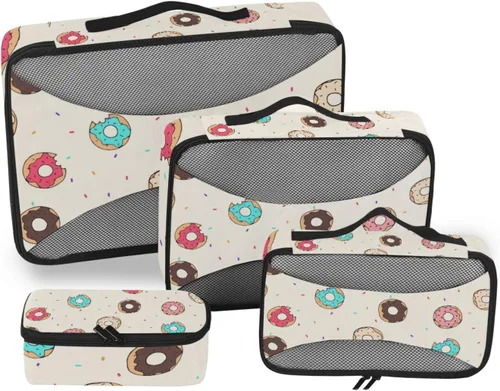 Juego de 4 cubos de equipaje de viaje para hombres y mujeres, juego de organizadores de embalaje para hombres y mujeres