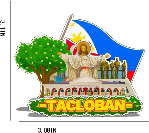 Miniatura 3 de Imán de Filipinas Tacloban para nevera de madera 3D, monumentos de viaje, coleccionables, recuerdos, decoración hecha a mano -593