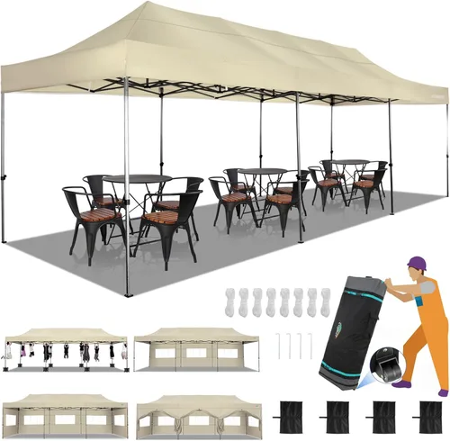 Miniatura 165 de COBIZI Tienda de campaña desplegable de 6.6 x 6.6 pies, toldo resistente, fácil de instalar, impermeable, para exteriores, fiestas, playa, jardín