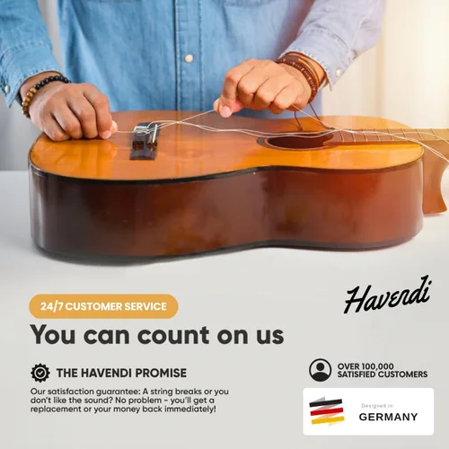 Miniatura 6 de HAVENDI® Cuerdas de guitarra para guitarra clásica - cuerdas brillantes de calidad de sonido hechas de nailon para guitarra clásica revestidas