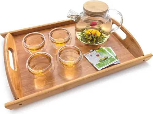 Miniatura 9 de Teabloom Tetera de vidrio segura para estufa con tapa de bambú (40 onzas/40.6 fl oz) + boquilla de filtro de té de hojas sueltas + 2 tés