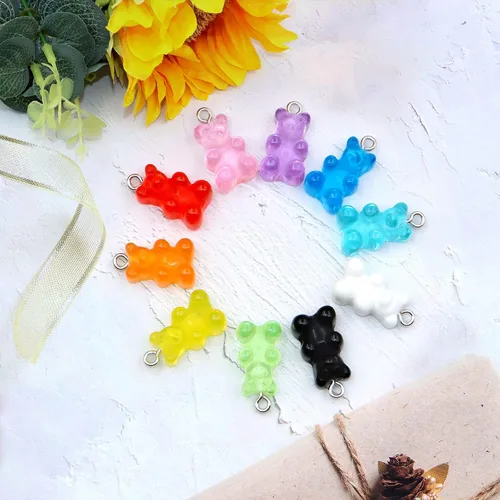 Miniatura 5 de ZOCONE Dije de caramelo colorido, bonitos dijes de resina para hacer joyas, llaveros, collares, pulseras, aretes, suministros de resina para Osos