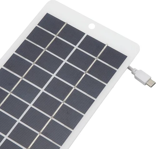 Miniatura 7 de Panel solar, 10W 5V Panel Solar Tipo C Salida Panel de Carga Solar Portátil para Teléfono de Carga de Monitoreo de Seguridad