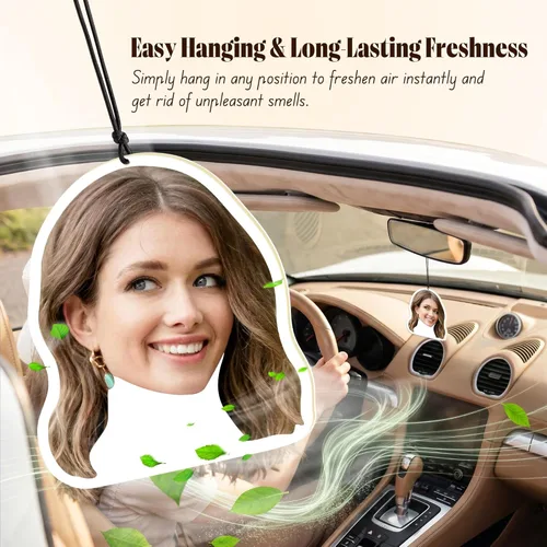 Miniatura 2 de Ambientador personalizado para coche de doble cara - Ambientador de fragancias para coche con foto personalizada, ambientadores de olor con imagen