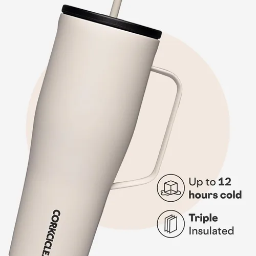 Miniatura 3 de Corkcicle Cold Cup XL - Vaso aislado con asa – Mantiene las bebidas frías 12 horas – Triple aislamiento – Tapa a prueba de derrames – Regalo de Café