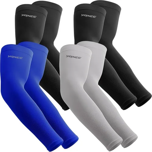 Miniatura 12 de YQXCC 4 Pares de Mangas para Brazos para Hombres Mujeres Protección UV Solar de Enfriamiento UPF 50 Mangas de Compresión Deportivas 1 par