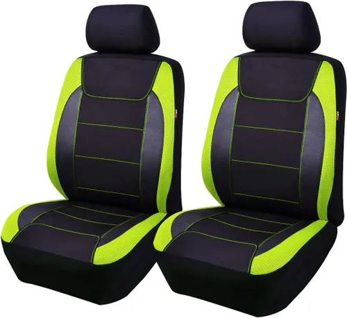 Miniatura 19 de Flying Banner Fundas de asiento de automóvil de fibra de carbono de calidad, tela de malla de aire, deportiva, respaldo bajo, respaldo alto