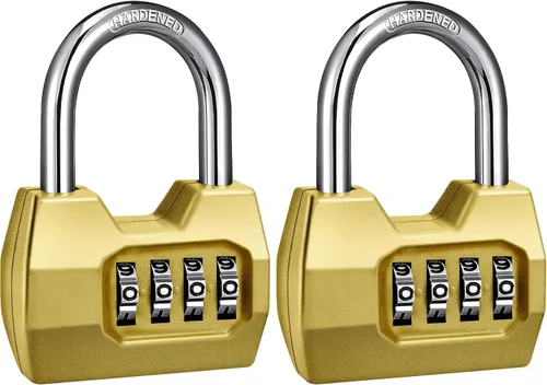 Miniatura 10 de 1 Paquete disecu Candado de Combinación de 4 Dígitos, Impermeable para Exteriores, para Casillero de Gimnasio Escolar, Cerca, Portón, Cobertizo, Rosa