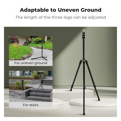 Miniatura 2 de K&F CONCEPT Soporte de luz, trípode de aluminio de 8.5 ft/8.5 pies con cabeza de bola y soporte para tableta de teléfono, soporte de fotografía