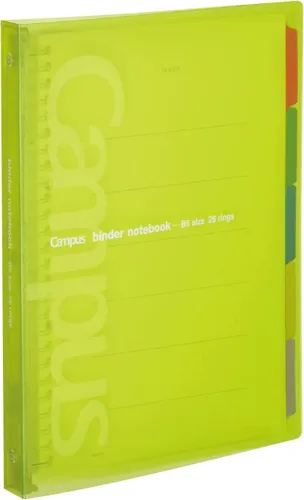Miniatura 13 de Carpeta deslizante Kokuyo Campus con 5 separadores de pestañas, tipo medio, B5, 26 agujeros, hasta 100 hojas, azul, importado de Japón (RU-P333NB)