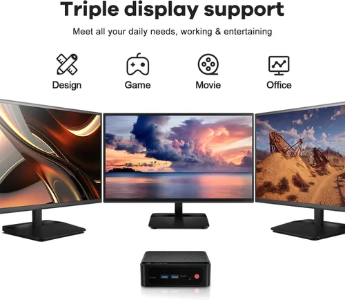 Miniatura 8 de Beelink Mini PC SER5 PRO, AMD Ryzen 5 5625U hasta 4.3GHz 6C/12T, 16GB RAM 500GB SSD, DP+ HDMI+ Pantalla triple tipo C, LAN 2.5G, WiFi 6 BT5.2, W-11