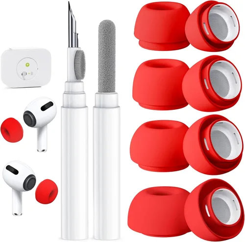 Miniatura 30 de 4 pares de puntas de repuesto para AirPods Pro 2ª/1ª generación con kit limpiador, orificio de reducción de ruido y pantalla protectora contra