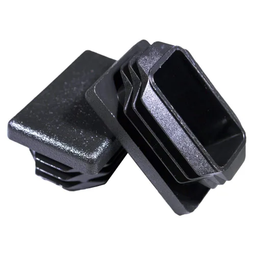 Miniatura 13 de Prescott Plastics Tapas de plástico acanaladas de 3/4 x 1 1/2 pulgadas, tapas rectangulares de tubo de metal negro, fuertes inserciones de patas