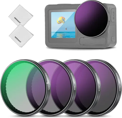 Miniatura 9 de NEEWER Filtro ND variable compatible con DJI Osmo Action 5 Pro/4/3, ND2-32 1-5 Paradas a presión Multicoated HD Vidrio óptico de densidad neutra