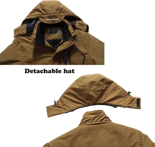 Miniatura 4 de Chaqueta de esquí impermeable con capucha para hombre, abrigo cálido de nieve para el invierno