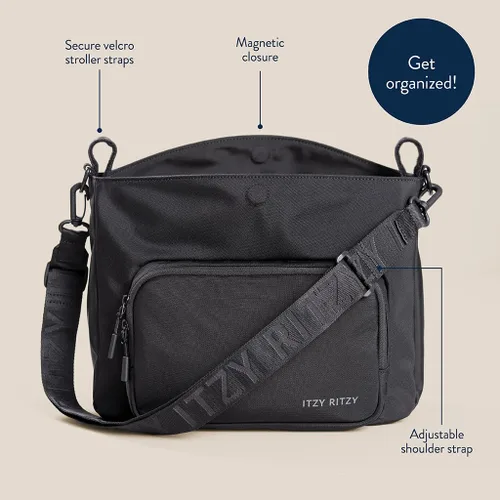 Miniatura 4 de Itzy Ritzy Belong - Organizador de carga para cochecitos y vagones, organizador convertible para cochecito y bolsa cruzada con correa ajustable