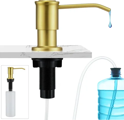 Miniatura 12 de CREA Dispensador de jabón de cocina, dispensador de jabón para encimera para fregadero de cocina, dispensador de jabón integrado negro