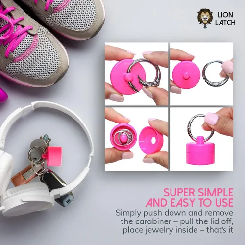 Miniatura 3 de LION LATCH Como se ve en Shark Tank, almacenamiento de joyas de viaje, contenedor de llavero para pastillero, estuche para joyería, paquete de 3