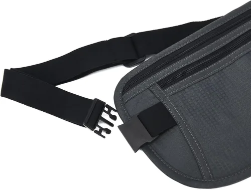 Miniatura 126 de DAITET Cinturón de dinero, soporte para pasaporte, cartera de viaje oculta segura con bloqueo RFID, riñonera encubierta (negro), Negro, Rfid