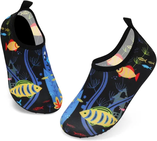 ANLUKE Zapatos de agua para niños y niñas, calcetines acuáticos descalzos, de secado rápido, para playa, natación, deportes al aire libre, zapatos